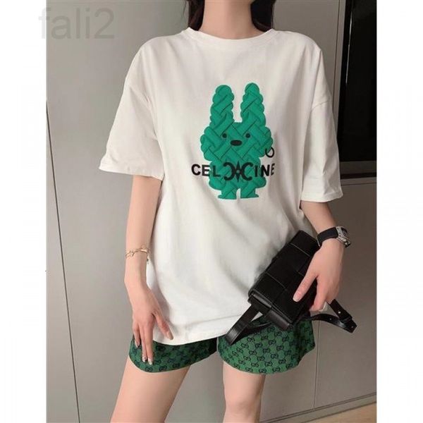 women's t-shirt designer chaopai 22 early spring new creative green rabbit sticker loose casual versatile large t-shirt 3na9, White
women's t-shirt designer chaopai 22 early spring new creative green rabbit sticker loose casual versatile large t-shirt 3na9, White
