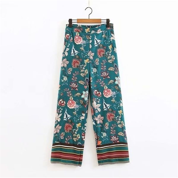 national style women chic flower print wide leg pants female zipper long trousers streetwear pocket pantalones mujer pants p384 201228, Black;white
national style women chic flower print wide leg pants female zipper long trousers streetwear pocket pantalones mujer pants p384 201228, Black;white