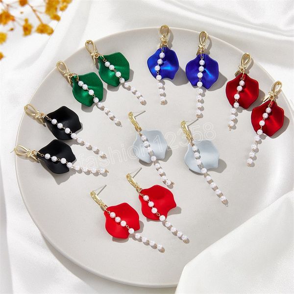 korean fashion acrylic flower petal dangle earrings fresh long pearl tassel pendant earrings for women party jewelry, Silver
korean fashion acrylic flower petal dangle earrings fresh long pearl tassel pendant earrings for women party jewelry, Silver