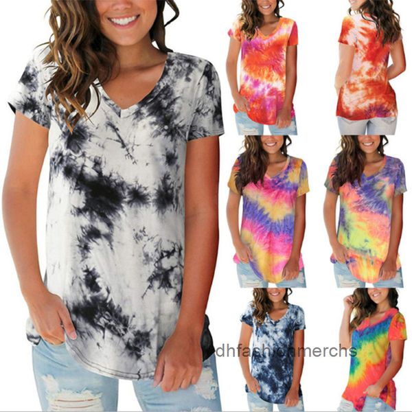 designer women's t-shirt summer womens street trendsetter pullover tie dyed v-neck womens clothing, White
designer women's t-shirt summer womens street trendsetter pullover tie dyed v-neck womens clothing, White