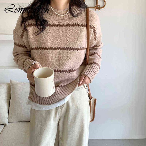 lenmemsen trendy striped knitted sweater women autumn winter soft long sleeve pullovers fema t220824, White;black
lenmemsen trendy striped knitted sweater women autumn winter soft long sleeve pullovers fema t220824, White;black