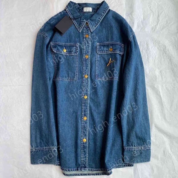 designer denim jackets 22ss fashion brand thin lapel denim jacket chest metal logo decoration luxury women clothing apparel, Black;brown
designer denim jackets 22ss fashion brand thin lapel denim jacket chest metal logo decoration luxury women clothing apparel, Black;brown