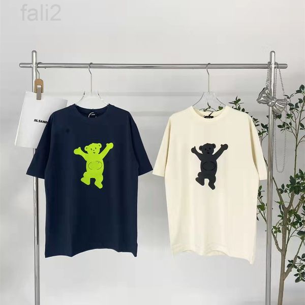 women's t-shirt designer 6040708 couple t-shirt wd summer new bear flocking printing loose trendy men's and women's egg2, White
women's t-shirt designer 6040708 couple t-shirt wd summer new bear flocking printing loose trendy men's and women's egg2, White