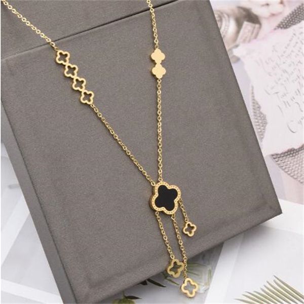 chokers hollow four-leaf flower necklace short black shell tassel pendant collarbone chain gc1075, Silver
chokers hollow four-leaf flower necklace short black shell tassel pendant collarbone chain gc1075, Silver