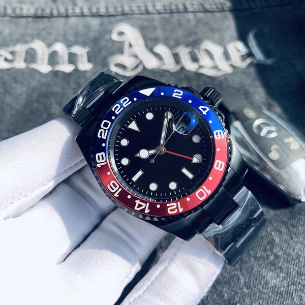 red and blue ceramic dial men's watch 40mm automatic machine 90l4l stainless steel strap designer montre de luxe watches luminous calen, Slivery;brown
red and blue ceramic dial men's watch 40mm automatic machine 90l4l stainless steel strap designer montre de luxe watches luminous calen, Slivery;brown