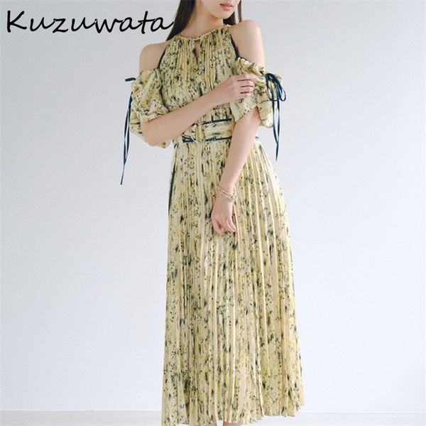 kuzuwata japanese style two wear women vestidos spring robes off shoulder drawstring slim waist print pleated dress 220330, Black;gray
kuzuwata japanese style two wear women vestidos spring robes off shoulder drawstring slim waist print pleated dress 220330, Black;gray
