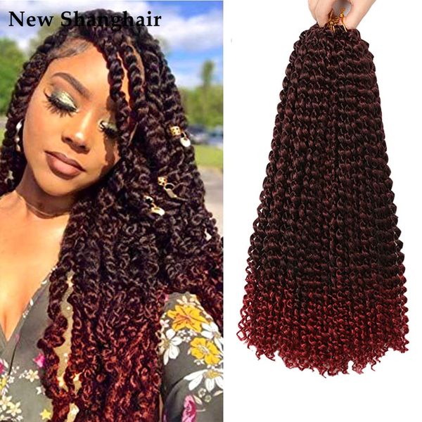 18 inch passion twist crochet hair pre-looped synthetic braiding hair extensions ombre pre-twisted water wave hair braids bs06, Black
18 inch passion twist crochet hair pre-looped synthetic braiding hair extensions ombre pre-twisted water wave hair braids bs06, Black
