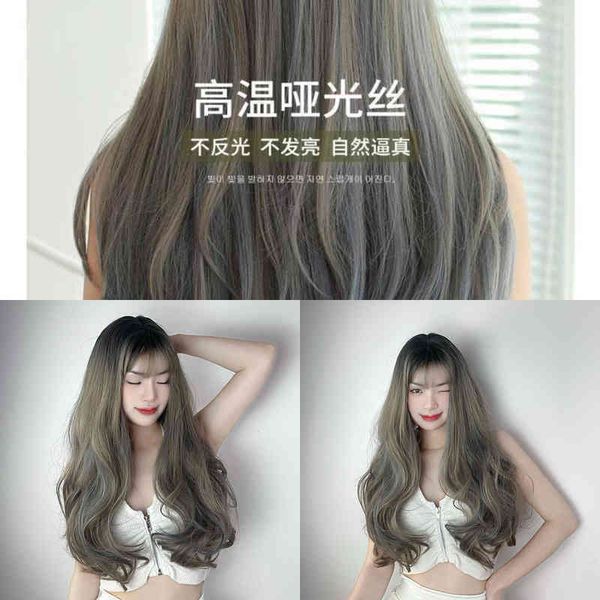 nxy wigs female big wave pick dye gradient air bangs fashion temperament headset long curly hair, Black;brown
nxy wigs female big wave pick dye gradient air bangs fashion temperament headset long curly hair, Black;brown