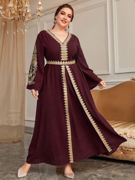 plus floral embroidery guipure lace panel belted dress q3lt#, Black
plus floral embroidery guipure lace panel belted dress q3lt#, Black