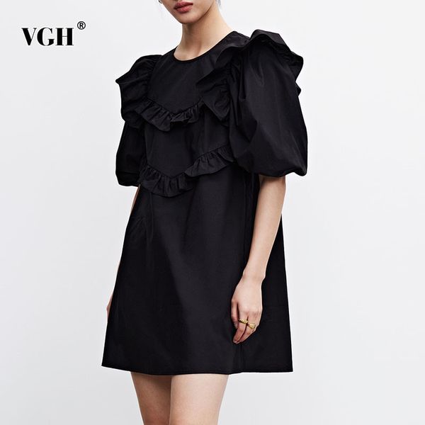 black elegant dress for women o neck lantern short sleeve high waist patchwork ruffle mini dresses female summer fashion 210507, Black;gray
black elegant dress for women o neck lantern short sleeve high waist patchwork ruffle mini dresses female summer fashion 210507, Black;gray