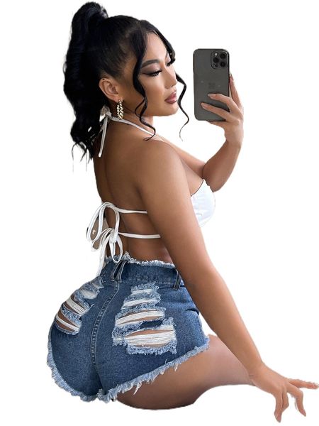 sxy ripped raw hem denim shorts 20op#, White;black
sxy ripped raw hem denim shorts 20op#, White;black