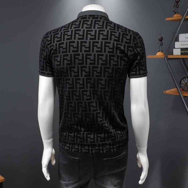 men's clothing brand summer 2022 new korean men's fashion casual flocking polo short sleeve, White;black
men's clothing brand summer 2022 new korean men's fashion casual flocking polo short sleeve, White;black