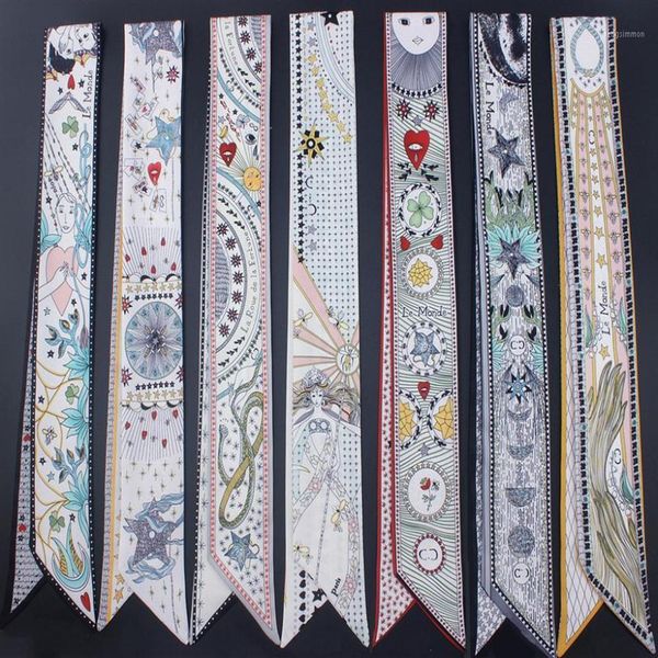 bandanas tarot series design skinny scarf 12 constellation print women silk small handle bag ribbons female head scarves&wraps1210c, Blue;gray
bandanas tarot series design skinny scarf 12 constellation print women silk small handle bag ribbons female head scarves&wraps1210c, Blue;gray