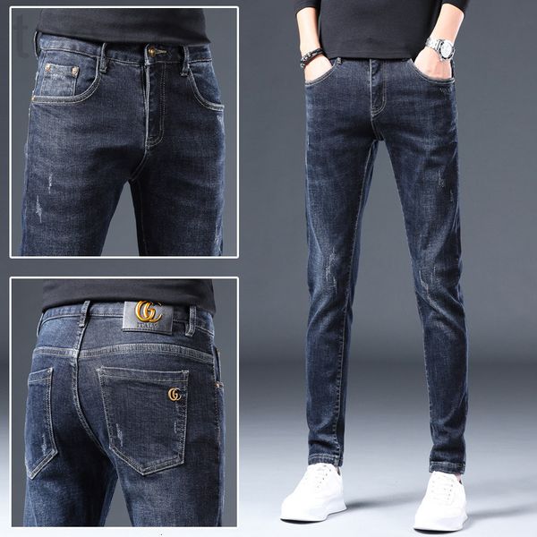 men's jeans designer high end fleece thickened jeans men's slim fit elastic small feet frosted leisure pants autumn and winter sty, Blue
men's jeans designer high end fleece thickened jeans men's slim fit elastic small feet frosted leisure pants autumn and winter sty, Blue