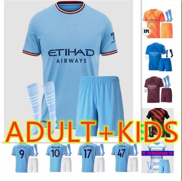93 20 anniversary manchester haaland soccer jerseys 22 23 city grealish de bruyne sterling aldult kids kit 2022 2023 bernardo mahrez rodrigo, Black;yellow
93 20 anniversary manchester haaland soccer jerseys 22 23 city grealish de bruyne sterling aldult kids kit 2022 2023 bernardo mahrez rodrigo, Black;yellow