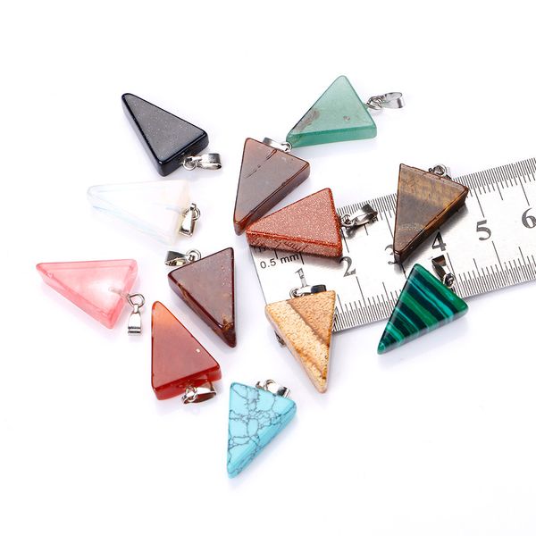 natural stone chakra reiki healing quartz crystal triangle pendant necklace for women jewelry, Silver
natural stone chakra reiki healing quartz crystal triangle pendant necklace for women jewelry, Silver