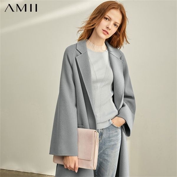 amii minimalist lapel woolen coat winter women solid loose with belt female long double 11920291 lj201106, Black
amii minimalist lapel woolen coat winter women solid loose with belt female long double 11920291 lj201106, Black
