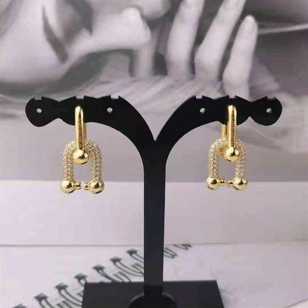 t' charms new u-shaped full diamond double ring earrings high sense fashion temperament horseshoe buckle with earrings260s, Golden
t' charms new u-shaped full diamond double ring earrings high sense fashion temperament horseshoe buckle with earrings260s, Golden