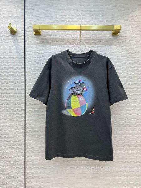 women's t-shirt little flying elephant printed short sleeve t-shirt cartoon casual worn out loose women's summer high end, White
women's t-shirt little flying elephant printed short sleeve t-shirt cartoon casual worn out loose women's summer high end, White