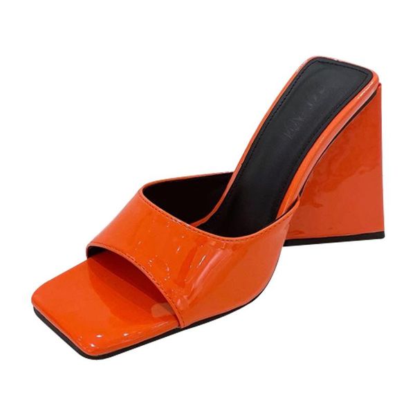 slippers fish mouth high-heeled women's 2022 summer style patent leather square toe thick heel open sandals, Black
slippers fish mouth high-heeled women's 2022 summer style patent leather square toe thick heel open sandals, Black