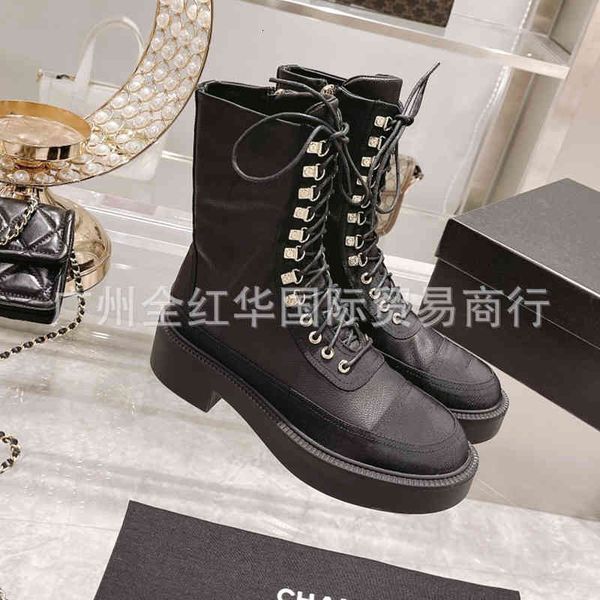 boots high end quality color matching thick soled martin boots women's bandage round head low barrel thin small fragrance, Black
boots high end quality color matching thick soled martin boots women's bandage round head low barrel thin small fragrance, Black