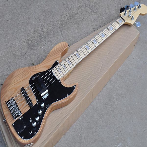 natural wooc color 5 strings electric bass with ash body black pickguard can be customized as request330j
natural wooc color 5 strings electric bass with ash body black pickguard can be customized as request330j