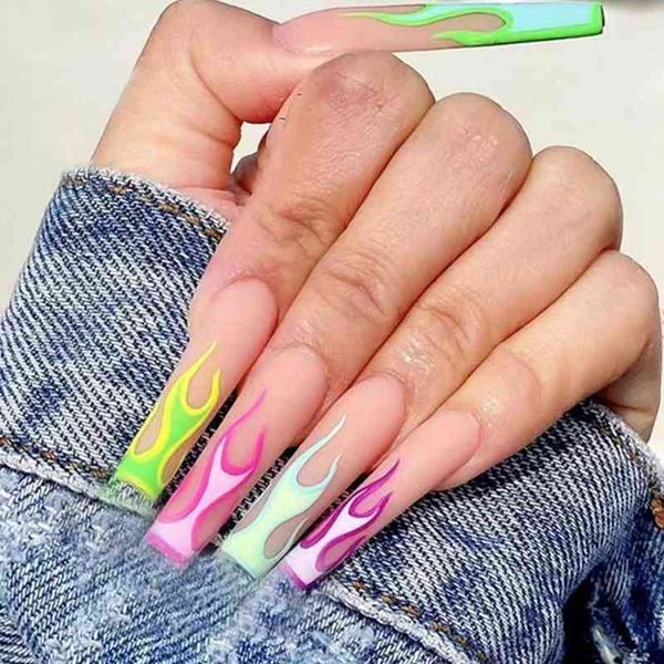 false nails 24pcs press on long ballet with glue green purple flame detachable coffin acrylic fake nail tips manicure tool 0616
false nails 24pcs press on long ballet with glue green purple flame detachable coffin acrylic fake nail tips manicure tool 0616