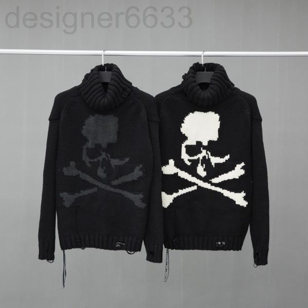 men's sweaters designer high set correct mmj dark back skull hole high neck sweater knitted large loose rytu, White;black
men's sweaters designer high set correct mmj dark back skull hole high neck sweater knitted large loose rytu, White;black