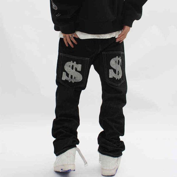 2022 new fashion dollar print black streetwear men baggy jeans trousers hip hop straight harajuku denim pants pantnes hombre t220803, Blue
2022 new fashion dollar print black streetwear men baggy jeans trousers hip hop straight harajuku denim pants pantnes hombre t220803, Blue