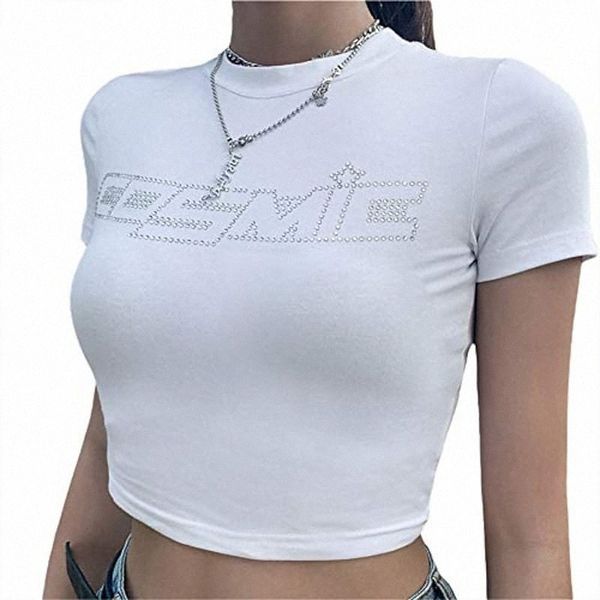 women summer y2k short sleeve crop shiny drill rhinestone cosmic letter t-shirt navel slim vest white, d31f#
women summer y2k short sleeve crop shiny drill rhinestone cosmic letter t-shirt navel slim vest white, d31f#