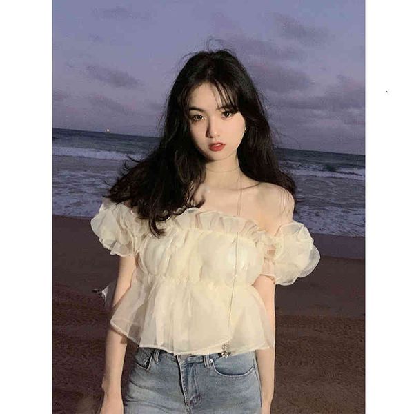 women's t-shirt in the spring of 2022, french dreamy sweet square neck bubble sleeve short one shoulder temperament korean fashion q6ad, White
women's t-shirt in the spring of 2022, french dreamy sweet square neck bubble sleeve short one shoulder temperament korean fashion q6ad, White