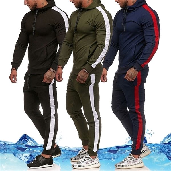 spring autumn tracksuit men set brand striped sweatshirtsweatpants male sport sets striped colorblock joggers outfits 201210, Gray
spring autumn tracksuit men set brand striped sweatshirtsweatpants male sport sets striped colorblock joggers outfits 201210, Gray