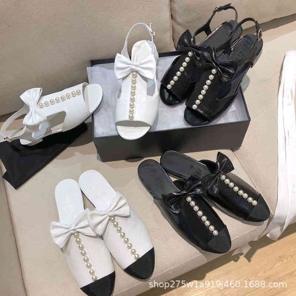 sandals summer pearl bow button fashion open toe sandals women wear fairy flat shoes, Black
sandals summer pearl bow button fashion open toe sandals women wear fairy flat shoes, Black