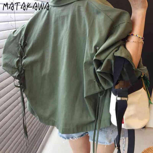 spring retro lapel women jacket back strap loose coat long sleeve tooling shirt casual jackets for 210506, Black;brown
spring retro lapel women jacket back strap loose coat long sleeve tooling shirt casual jackets for 210506, Black;brown
