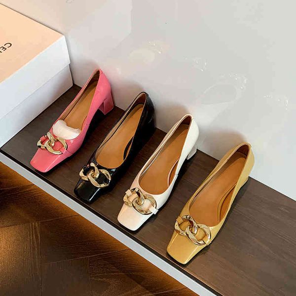 boots spring solid color women's single shoes sweet french small square head metal buckle cowhide thick heel high heels are versatile c, Black
boots spring solid color women's single shoes sweet french small square head metal buckle cowhide thick heel high heels are versatile c, Black