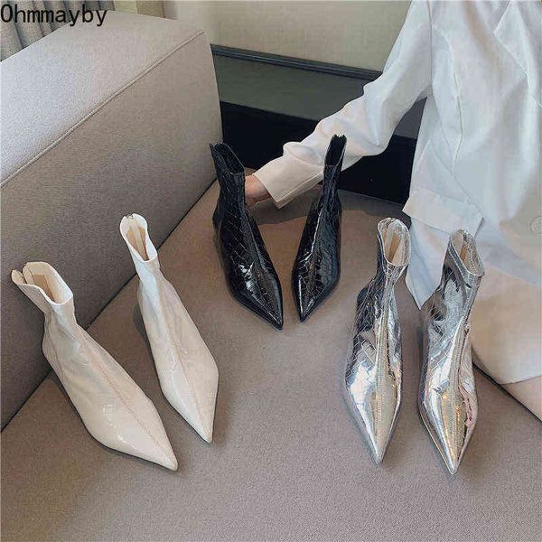 winter women boots woman pointed toe thin heels ankle booties zipper fashion white/black autumn ladies shoes 220802 
winter women boots woman pointed toe thin heels ankle booties zipper fashion white/black autumn ladies shoes 220802