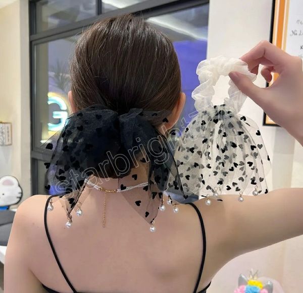 love polka dot ribbon scrunchies for women pearl pendant bow hair rope tassel mesh tulle hair ring lace net yarn elastic hairband, Slivery;white
love polka dot ribbon scrunchies for women pearl pendant bow hair rope tassel mesh tulle hair ring lace net yarn elastic hairband, Slivery;white