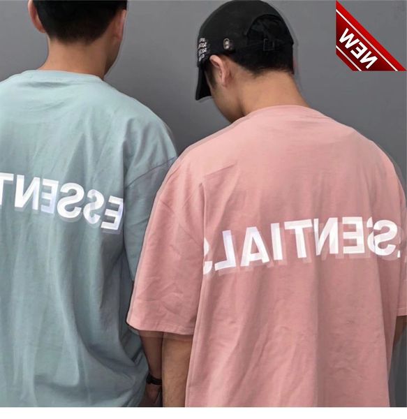 fog essential back luminous alphabet print couple's medium long high street summer ins short sleeve t-shirt, White;black 
fog essential back luminous alphabet print couple's medium long high street summer ins short sleeve t-shirt, White;black