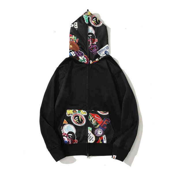 men's hoodies & sweatshirts autumn and winter ape man printed hooded cardigan zipper sweater jacket trend 4f4b, Black
men's hoodies & sweatshirts autumn and winter ape man printed hooded cardigan zipper sweater jacket trend 4f4b, Black