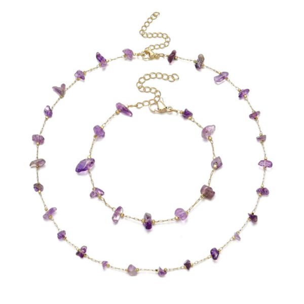 irregular natural energy crystal stone bracelet necklace jewelry 2pcs sets for women girl party club decor fashion accessories, Silver
irregular natural energy crystal stone bracelet necklace jewelry 2pcs sets for women girl party club decor fashion accessories, Silver