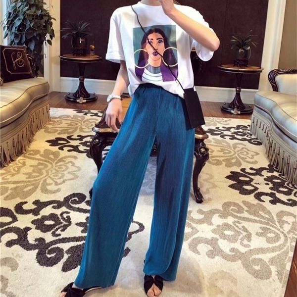spring summer fashion women vintage high waist wide leg pant fulllength loose soft thin pleated pants ladies y200113, Black;white
spring summer fashion women vintage high waist wide leg pant fulllength loose soft thin pleated pants ladies y200113, Black;white