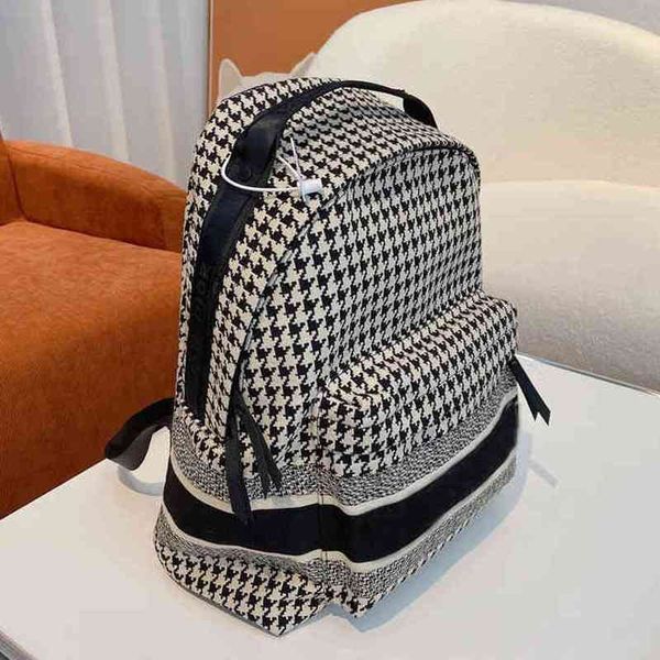 high capacity bags women handbag shoulder designer crossbody female houndstooth backpack 220304
high capacity bags women handbag shoulder designer crossbody female houndstooth backpack 220304