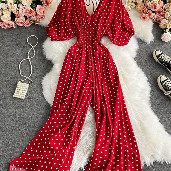 autumn polka dot romper women elegant vneck puff short sleeve high waist jumpsuit female loose wide leg playsuits fashion 220713, Black;white
autumn polka dot romper women elegant vneck puff short sleeve high waist jumpsuit female loose wide leg playsuits fashion 220713, Black;white