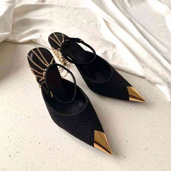sandals fashion shoes women's summer pointed iron head back hollow chain thin heel sandals fashion versatile, Black
sandals fashion shoes women's summer pointed iron head back hollow chain thin heel sandals fashion versatile, Black