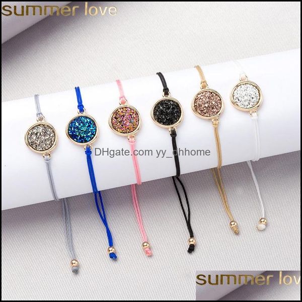 charm bracelets jewelry new fashion crystal quartz druzy colorf natural stone rope bangles for women summer beach gifts drop delivery 2, Golden;silver
charm bracelets jewelry new fashion crystal quartz druzy colorf natural stone rope bangles for women summer beach gifts drop delivery 2, Golden;silver