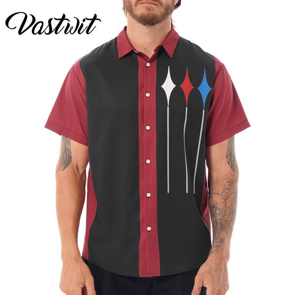 men's retro short sleeve camp shirt button down loose cuban bowling shirts casual 50s color block striped notched collar shirt 220719, White;black
men's retro short sleeve camp shirt button down loose cuban bowling shirts casual 50s color block striped notched collar shirt 220719, White;black