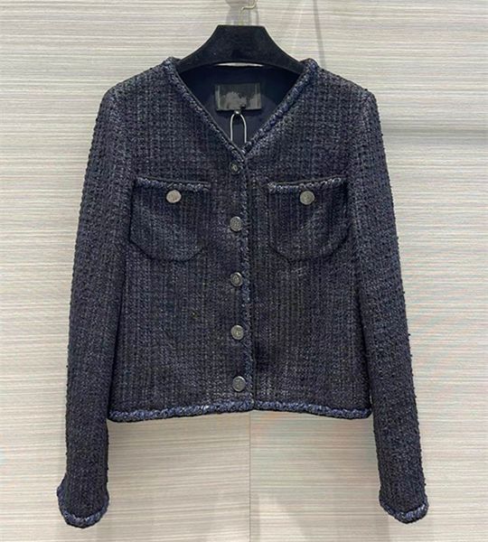 european and american women's wear spring 2022 new long sleeve v collar single breasted button fashion fine button tweed coat, Black
european and american women's wear spring 2022 new long sleeve v collar single breasted button fashion fine button tweed coat, Black