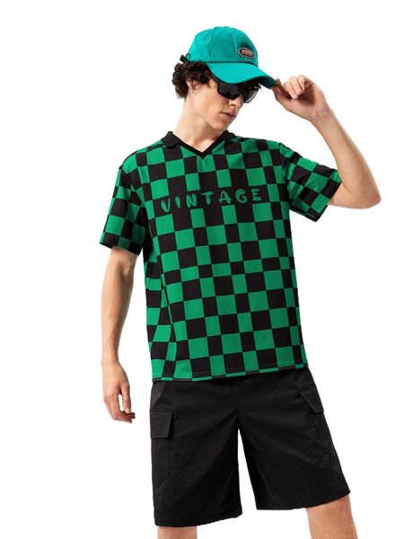 men checkered & letter graphic polo shirt a0tr#, White;black
men checkered & letter graphic polo shirt a0tr#, White;black