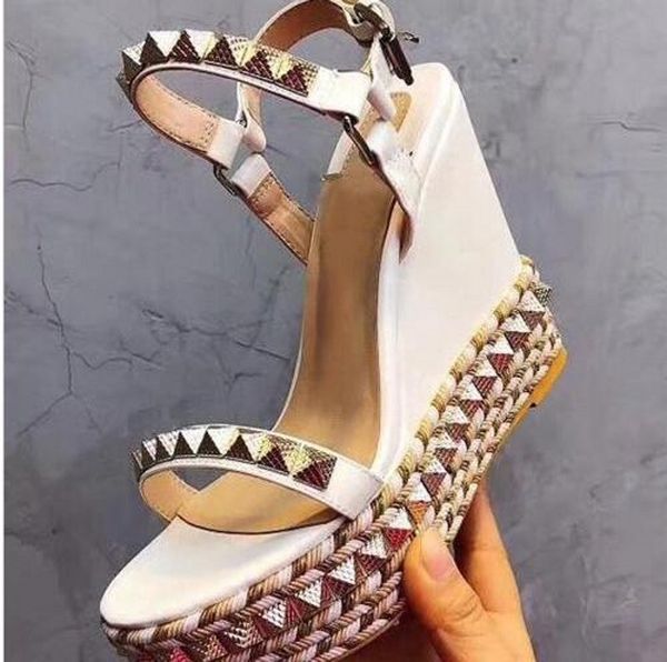fashion platform sandals genuine leather spiked rivets women wedge gladiators lady pumps, Black
fashion platform sandals genuine leather spiked rivets women wedge gladiators lady pumps, Black