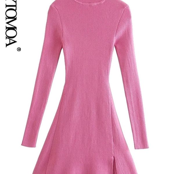 kpytomoa women chic fashion front slit fitted knit mini dress vintage high neck long sleeve female dresses vestidos mujer 220316, Black;gray
kpytomoa women chic fashion front slit fitted knit mini dress vintage high neck long sleeve female dresses vestidos mujer 220316, Black;gray